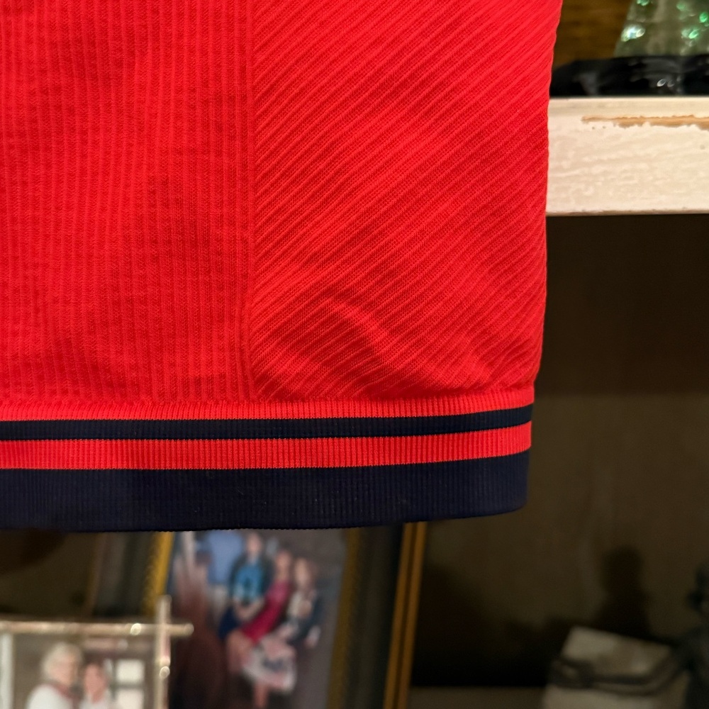Wilson Brami ? ribbed tank red with blue trim Small S - Picture 6 of 7